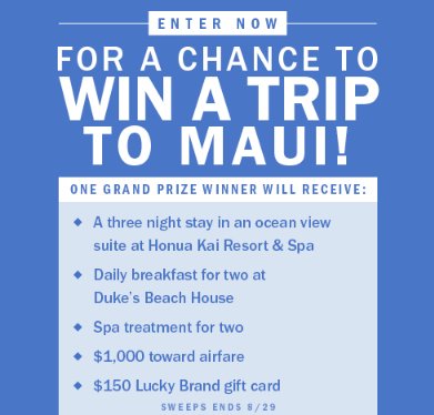 The New York Post Page Six Escape to Maui Sweepstakes