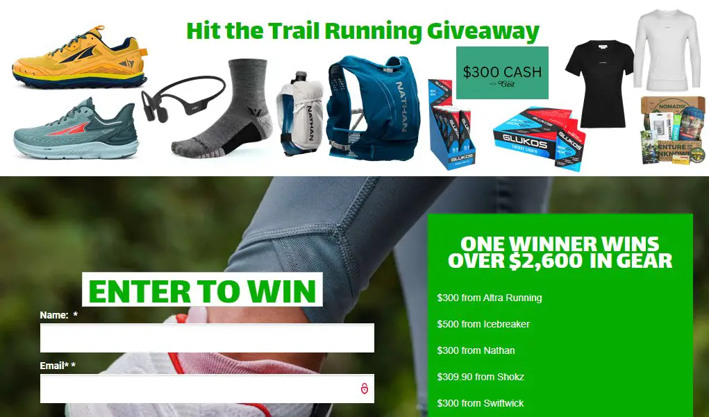 The Nomadik's Hit the Trail Running Giveaway - Win $2,600 Worth Of Gear