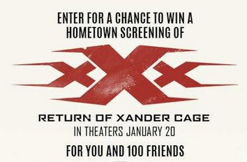 The Return of Xander Cage Sweepstakes