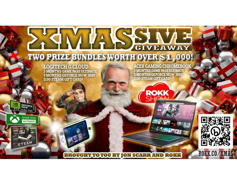 The Rokk Show XMASsive Giveaway - Win A Chromebook 3 Gaming Laptop, Xbox Game Pass  & More