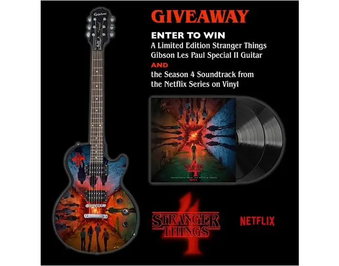 The Stranger Things Guitar Giveaway - Win a Les Paul Guitar, Vinyl Copy of the Soundtrack and More
