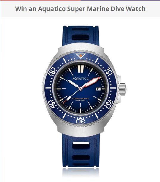 The Time Bum Giveaway - Win An Aquatico Super Marine Automatic Dive Watch