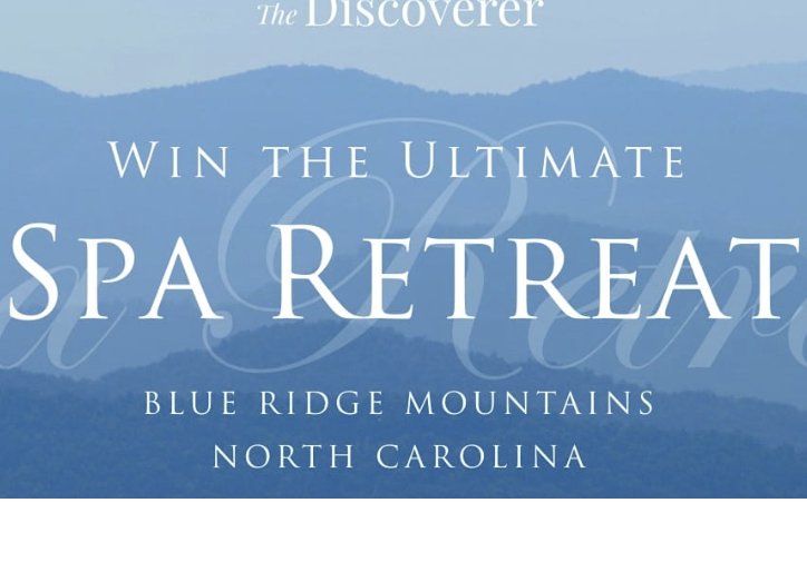 The Ultimate Spa Retreat in the Blue Ridge Mountains Sweepstakes