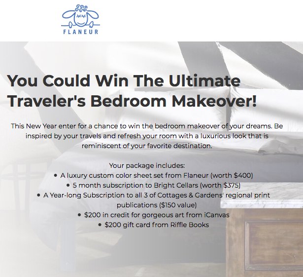 The Ultimate Traveler's Bedroom Makeover Sweepstakes