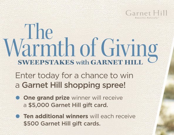 The Warmth of Giving Sweepstakes with Garnet Hill