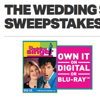 The Wedding Singer Sweepstakes