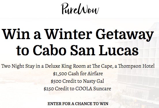 The Winter Getaway to Cabo Sweepstakes