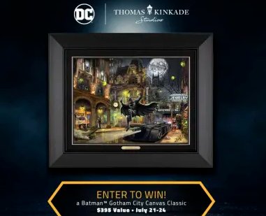 Thomas Kinkade Studios Art Of Entertainment Giveaway -  Win Batman & Spiderman Canvas Prints