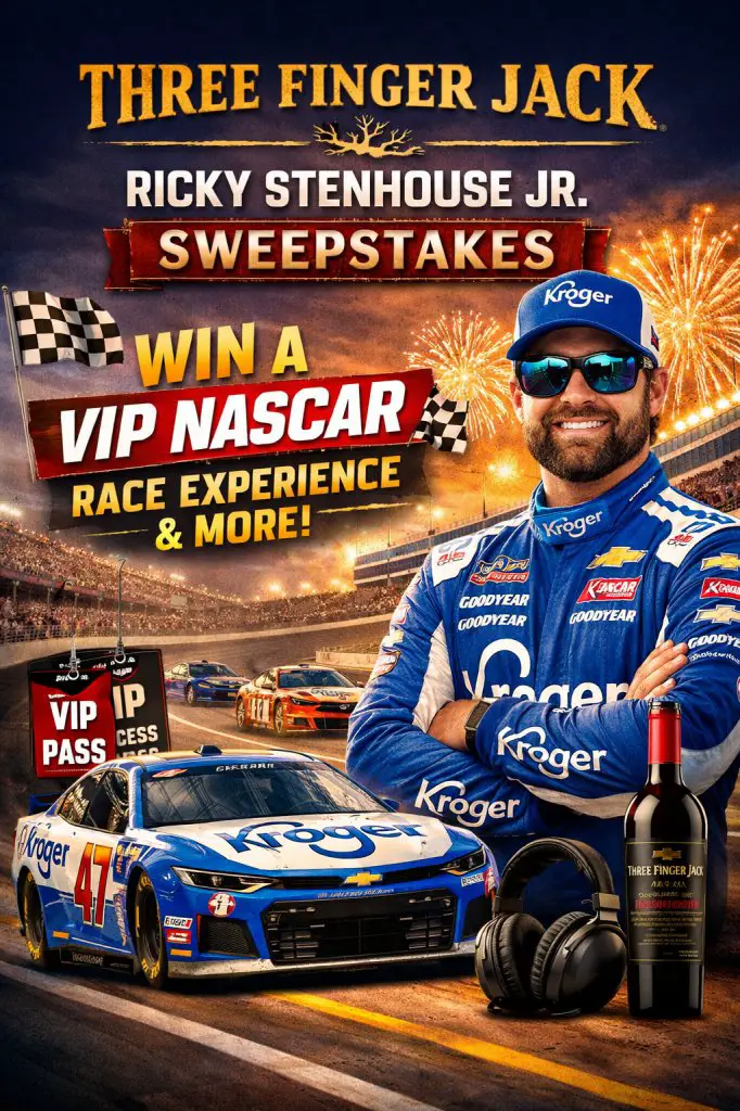 Three Finger Jack Ricky Stenhouse Jr. Sweepstakes – Win A VIP NASCAR Race Experience & More