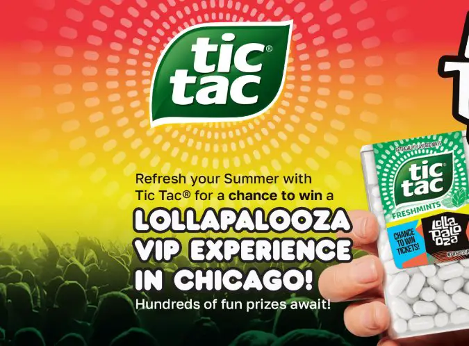 Tic Tac Refresh Your Summer 2025 Sweepstakes & Instant Win - Win To Chicago For The Lollapalooza Music Festival