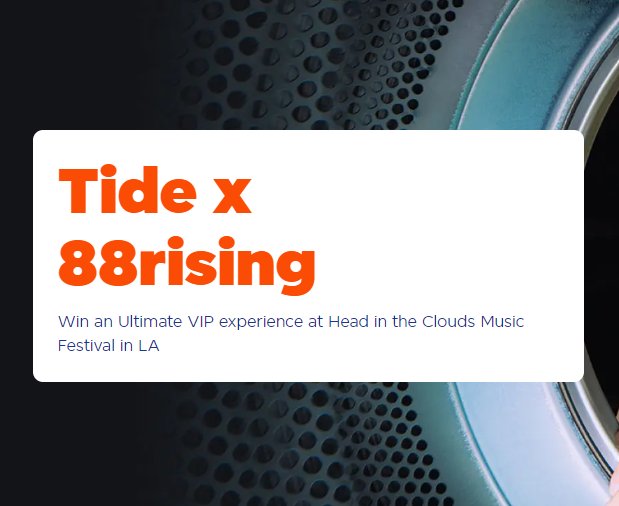 Tide 88rising's Head In The Clouds Sweepstakes - Win A Trip For 2 To Los Angeles For A Music Festival
