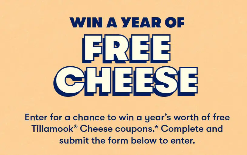Tillamook Cheese For A Year Sweepstakes – Grab A Year’s Worth Of Tillamook Cheese Coupons (4 Winners)