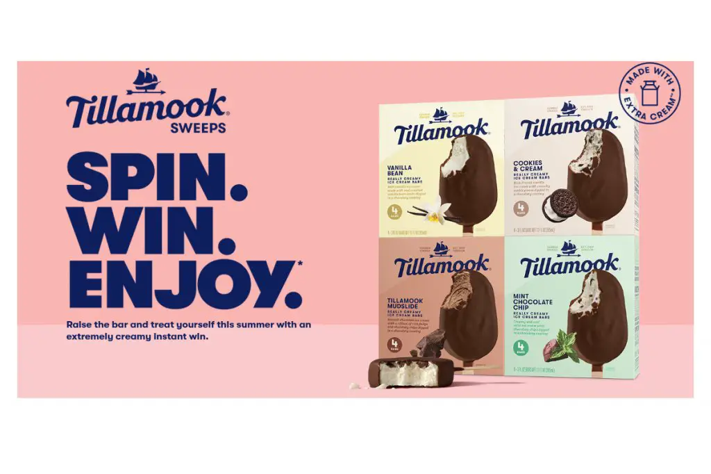 Tillamook Summer Kroger Sweepstakes - Win A One-Year Supply Of Tillamook Ice Cream