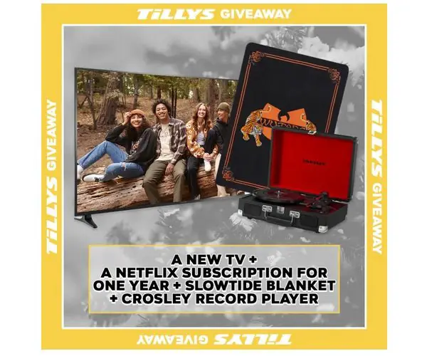 Tilly's Social Media Sweepstakes Win 500 Gift Card, 180 Streaming Service Gift Card & More
