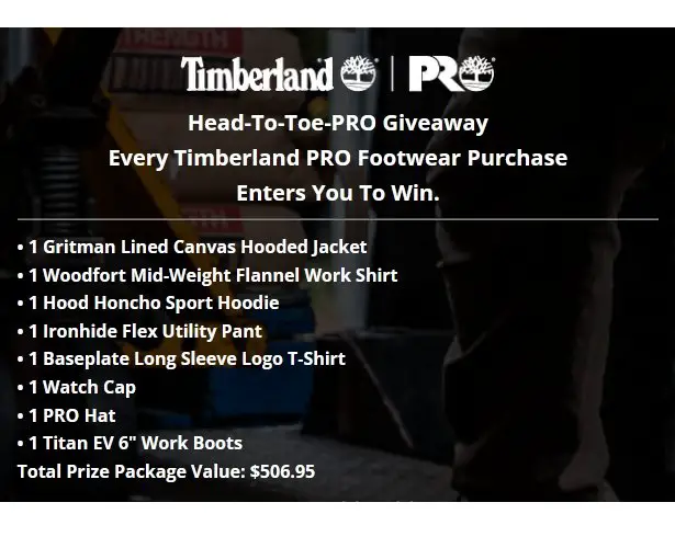 Timberland PRO Head-To-Toe-PRO Giveaway