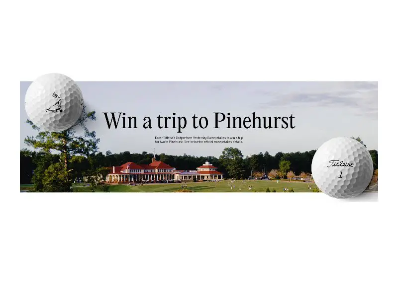 Titleist 2025 Outperform Yesterday Sweepstake - Win A Golf Trip For 2 & More