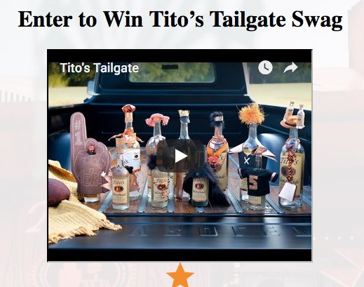 Tito's Vodka Fall Tailgating Sweepstakes