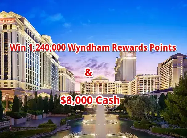 TMZ’s Vacation Sweepstakes – Win 1,240,000 Wyndham Rewards Points & $8,000 Cash