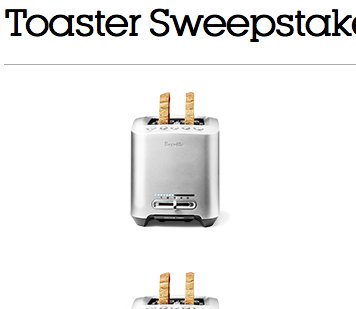 Toaster Sweepstakes
