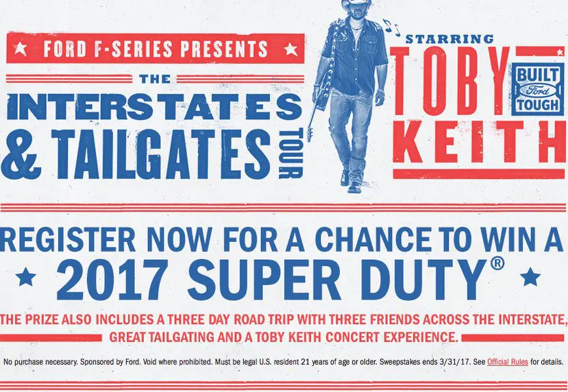 Jam Out with the Toby Keith Interstates & Tailgates $38,000 Sweepstakes!