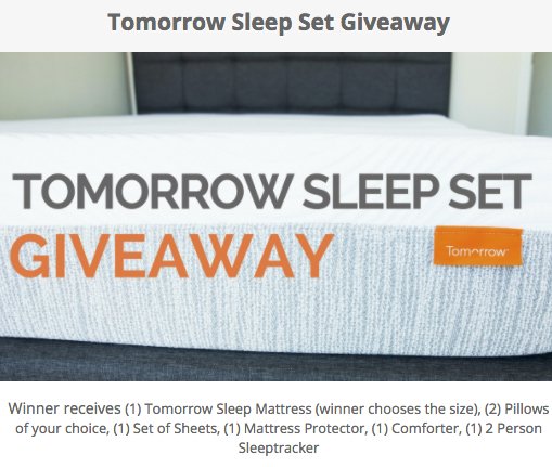 Tomorrow Sleep Set Giveaway