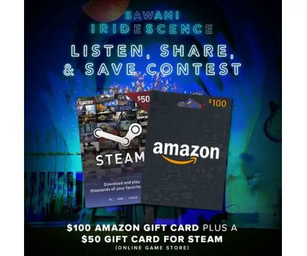 Toneden's Listen, Share, And Save Sawami - Iridescence EP Sweepstakes - Win $150 Gift Cards from Amazon and Steam