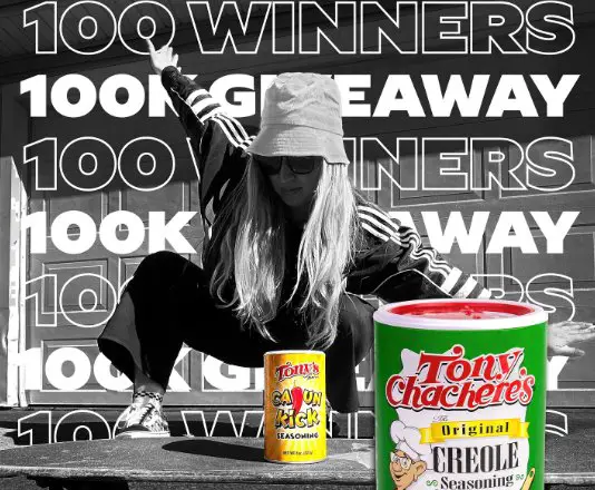 Tony Chacheres 100K Giveaway - $100, 100 Winners