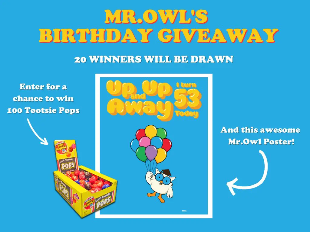 Tootsie Roll Mr. Owl’s Birthday Giveaway {20 Winners}