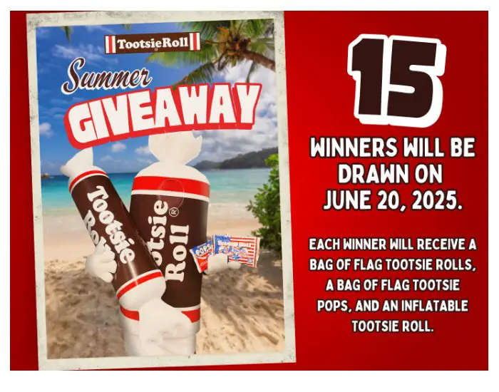 Tootsie Roll Summer Giveaway - Win Tootsie Roll Products & Merch (15 Winners)