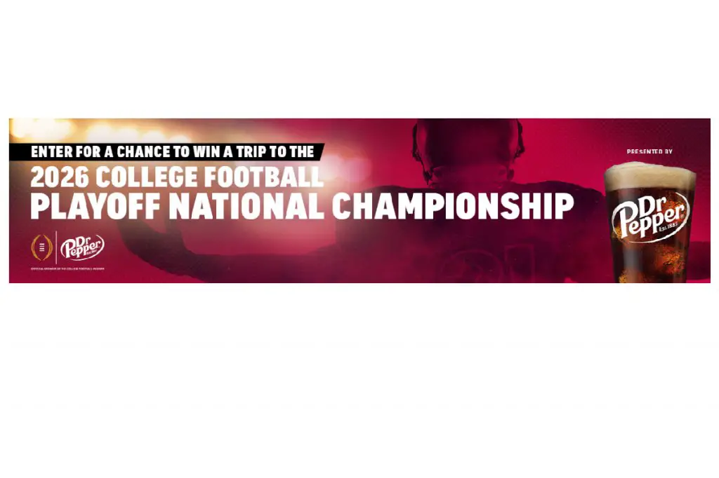 Topgolf Dr Pepper College Football Playoff Sweepstakes - Win A Trip For 2 To The 2026 College Football Playoff National Championship