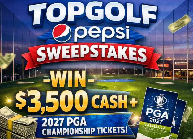 Topgolf Pepsi Sweepstakes – Win $3,500 Cash + 2027 PGA Championship Tickets