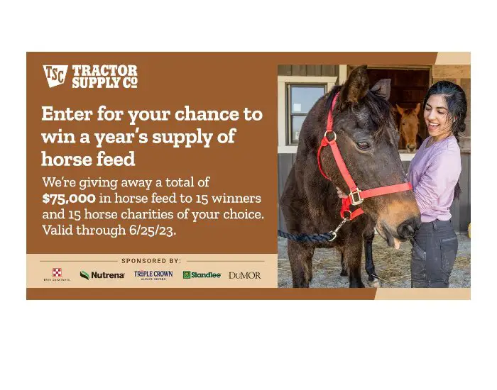 Tractor Supply Company Horse Feed Giveaway Sweepstakes - Win A $2,500 Gift Card (15 Winners)