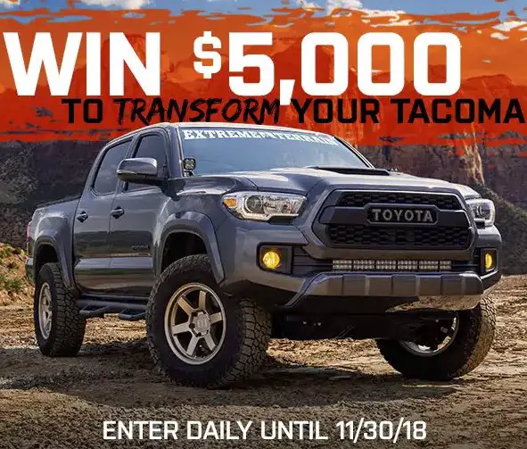 Transform Your Tacoma Sweepstakes