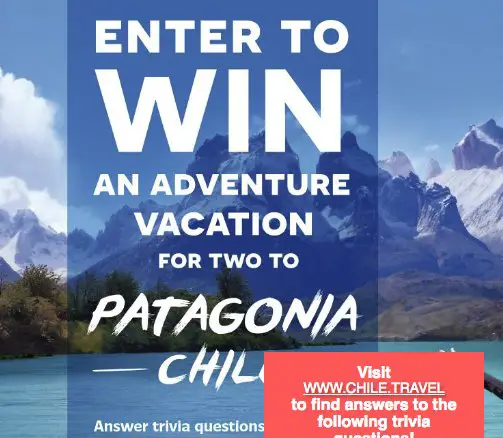 Travel Chile Trivia Sweepstakes