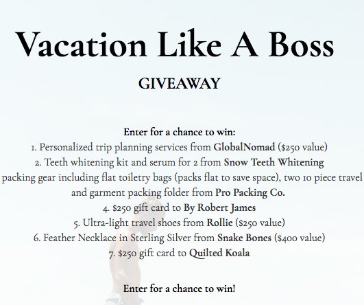 Travel Like A Boss Giveaway