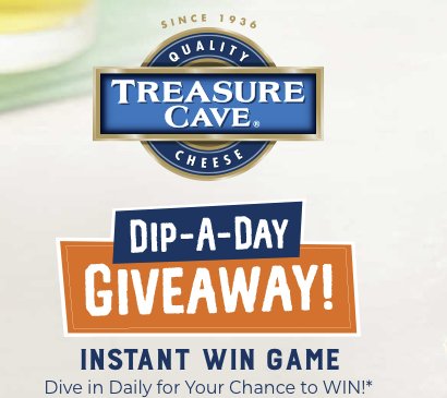 Treasure Cave Cheese Dip a Day Instant Win Game