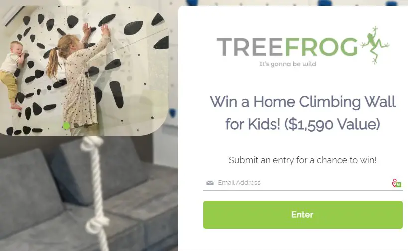 Treefrog Home Climbing Wall Sweepstakes – Win Free Home Climbing Wall For Kids