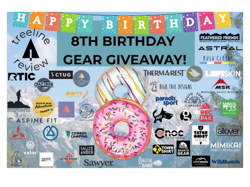 Treeline Review's 8th Birthday Giveaway 2026 - Win Outdoor Gear, Skin Care Products & More (9 Winners)