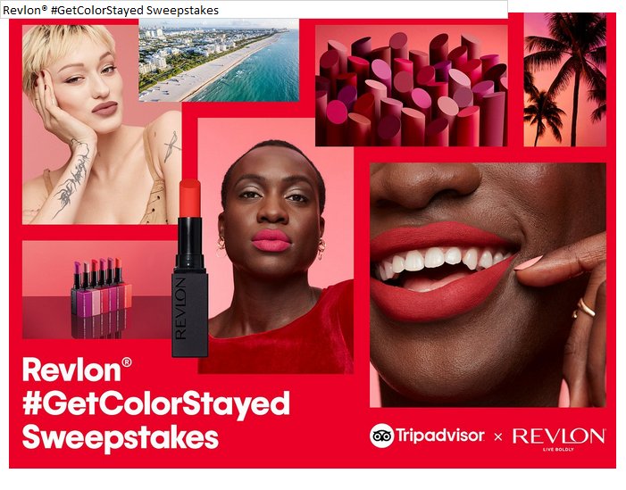 Trip Advisor Revlon #GetColorStayed Sweepstakes - Win A Trip For Two To Miami & More