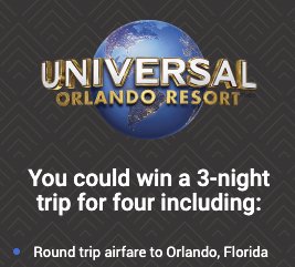 Trip for 4 to Universal Orlando