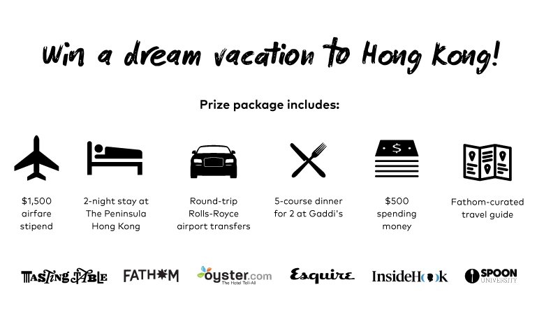 Trip to Hong Kong 2016 Sweepstakes!