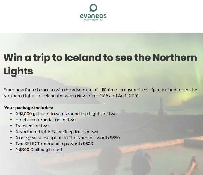 Trip to Iceland Sweepstakes