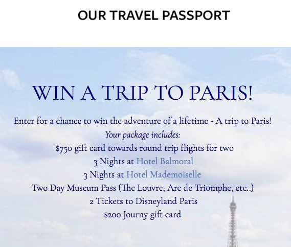Trip to Paris Sweepstakes