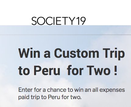 Trip to Peru Sweepstakes