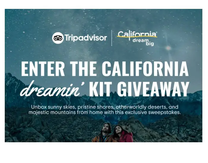 TripAdvisor California Dreamin’ Kit Giveaway - Win Products From California Based Or Founded Companies (150 Winners)