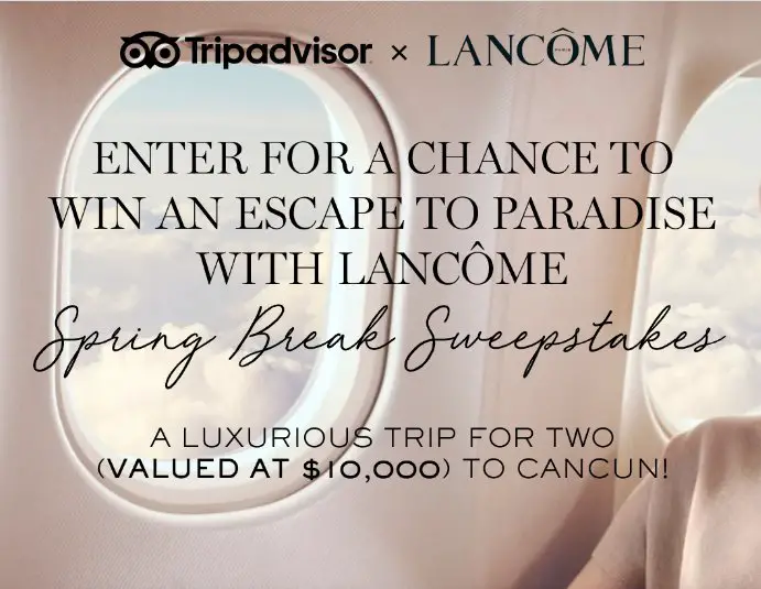 Tripadvisor Spring Break Beauty Essentials Sweepstakes - Win A Trip For Two To Cancun And More