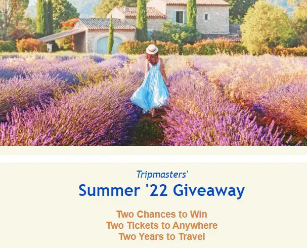 Tripmasters’ 2022 Summer Giveaway - Win A Trip For 2 To Anywhere In The US