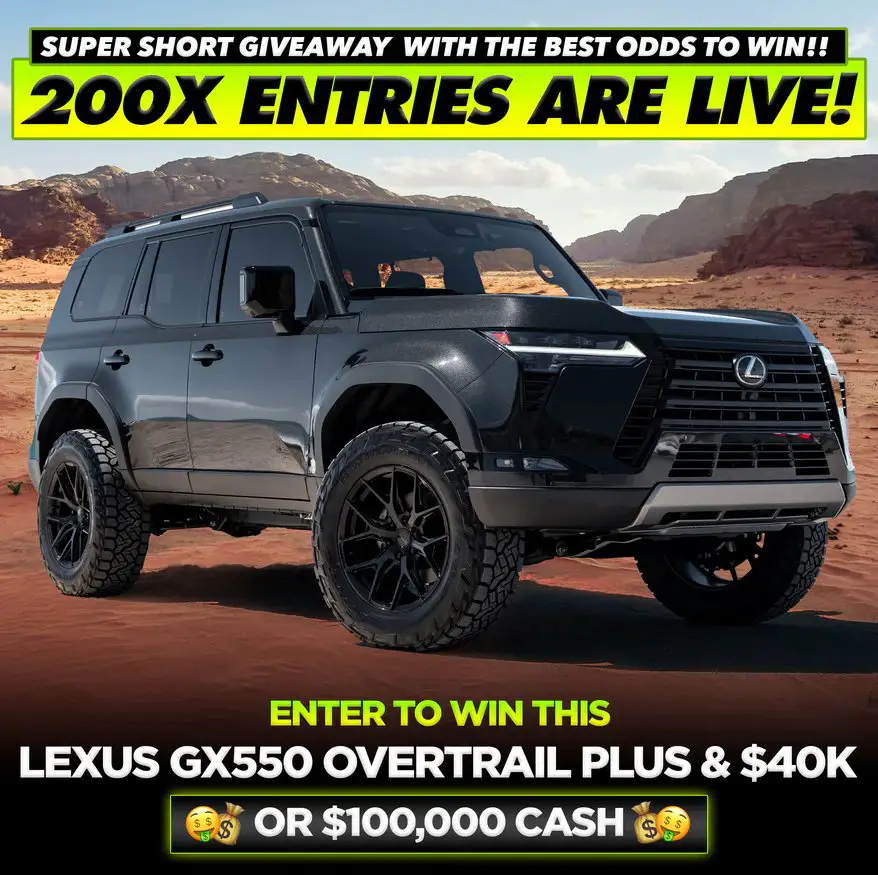 Tuner Cult Car Sweepstakes – Win A 2025 Lexus GX550 Overtrail + $40,000 Cash