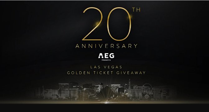 Tunespeak 20th Anniversary Golden Ticket Giveaway – Win Up To 20 Tickets To Live Shows Of Your Choice In Las Vegas (21 Winners)