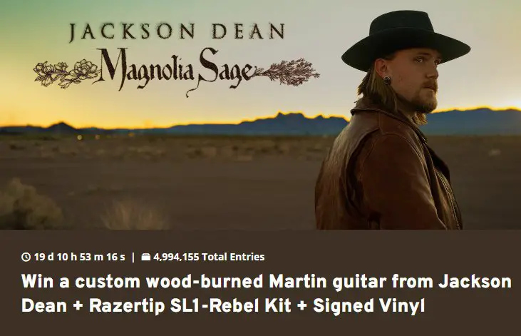 Tunespeak Jackson Dean Giveaway - Win a Custom Wood-burned Martin Guitar from Jackson Dean